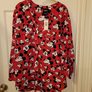 NWT Disney Red and Black Mickey Mouse Shirt From TORRID SIZE 3X